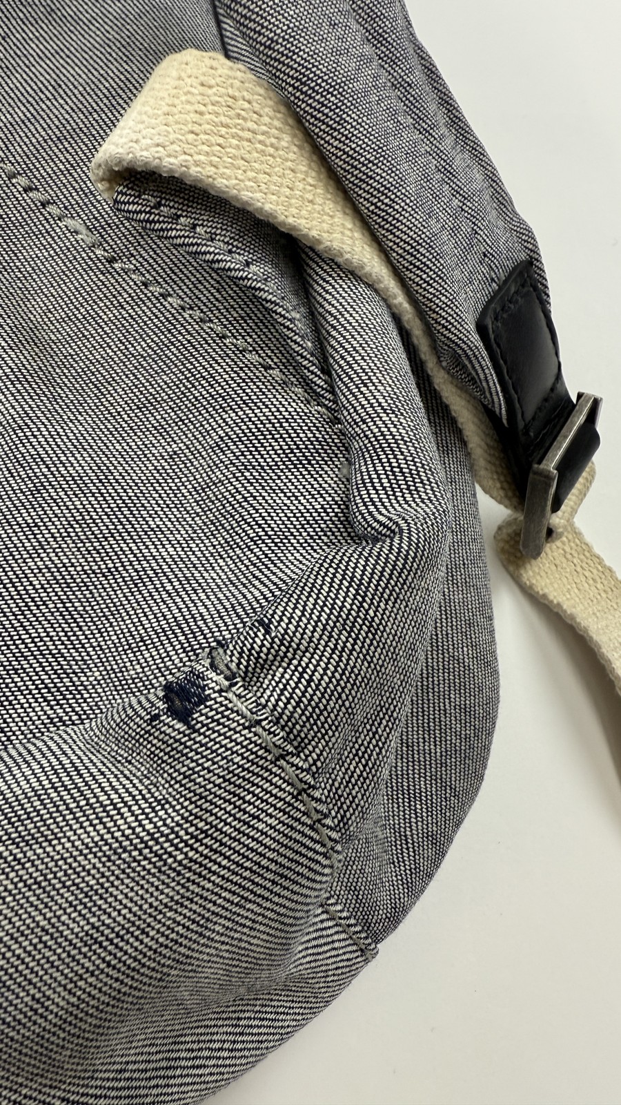 Everlane Backpack Mens Gray Cotton Drawstring Flap Pocket Casual Canvas Bag