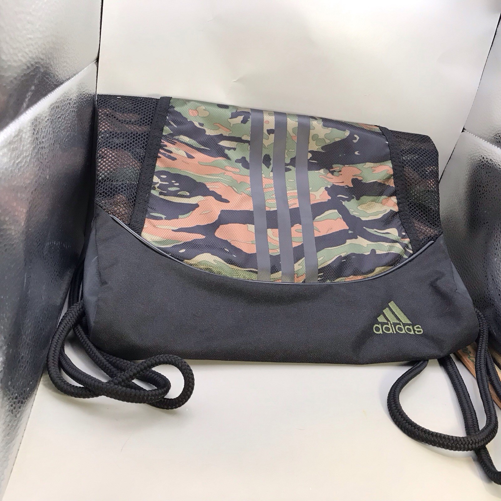 Adidas Alliance II Sackpack Camouflage Front Black Back Backpack Bag