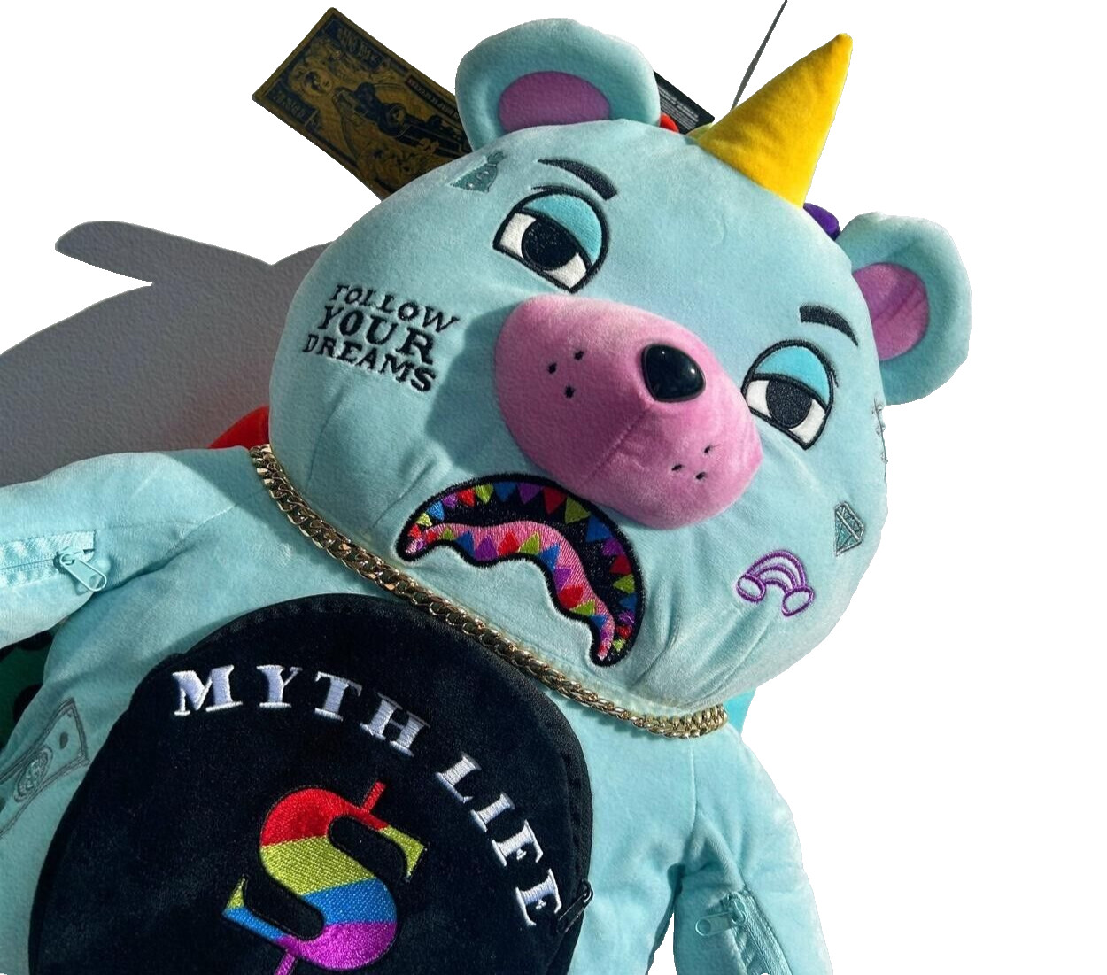 Sprayground Money Bear Unicorn Backpack Multicolor Teddy Bag Follow Your Dreams
