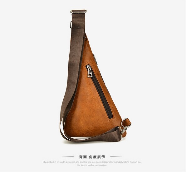 Mens Suspender Backpack Crossbody Casual Chest Bag Shoulder Bag Triangle Day Bag