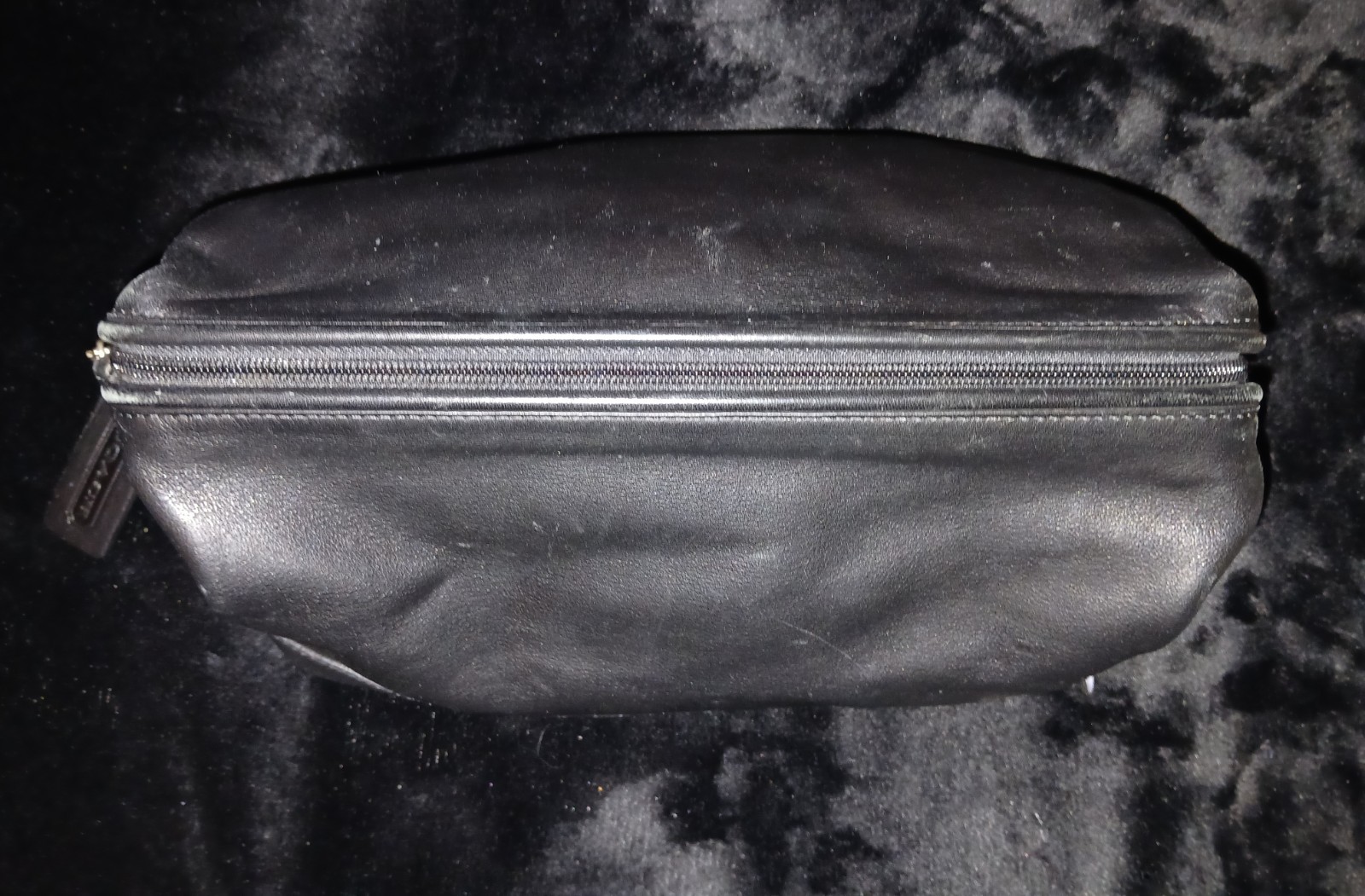 Vintage Coach C1S-5406 Black Leather Toiletry Case Dopp Kit Bag Travel