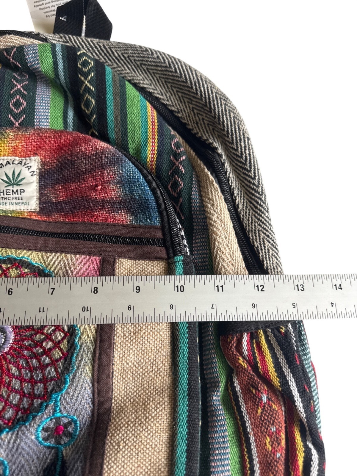 Himalayan Hemp Dreamcatcher Backpack Boho Festival Nepal Cotton Handcrafted NWT