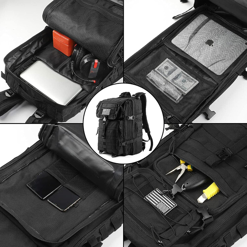 45L Molle Tactical Backpack Rucksack Outdoor Military Camping Hiking Travel Bag
