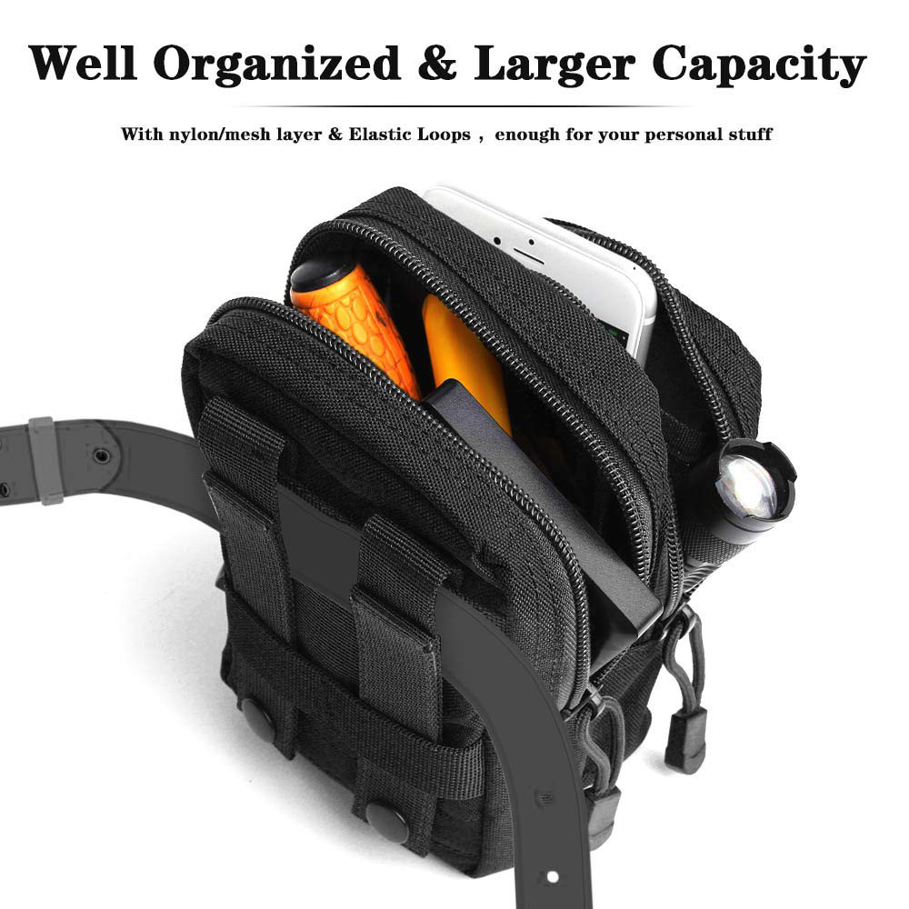 Tactical Compact Water-Resistant Pack Molle EDC Organizer Pouch Small Waist Bag
