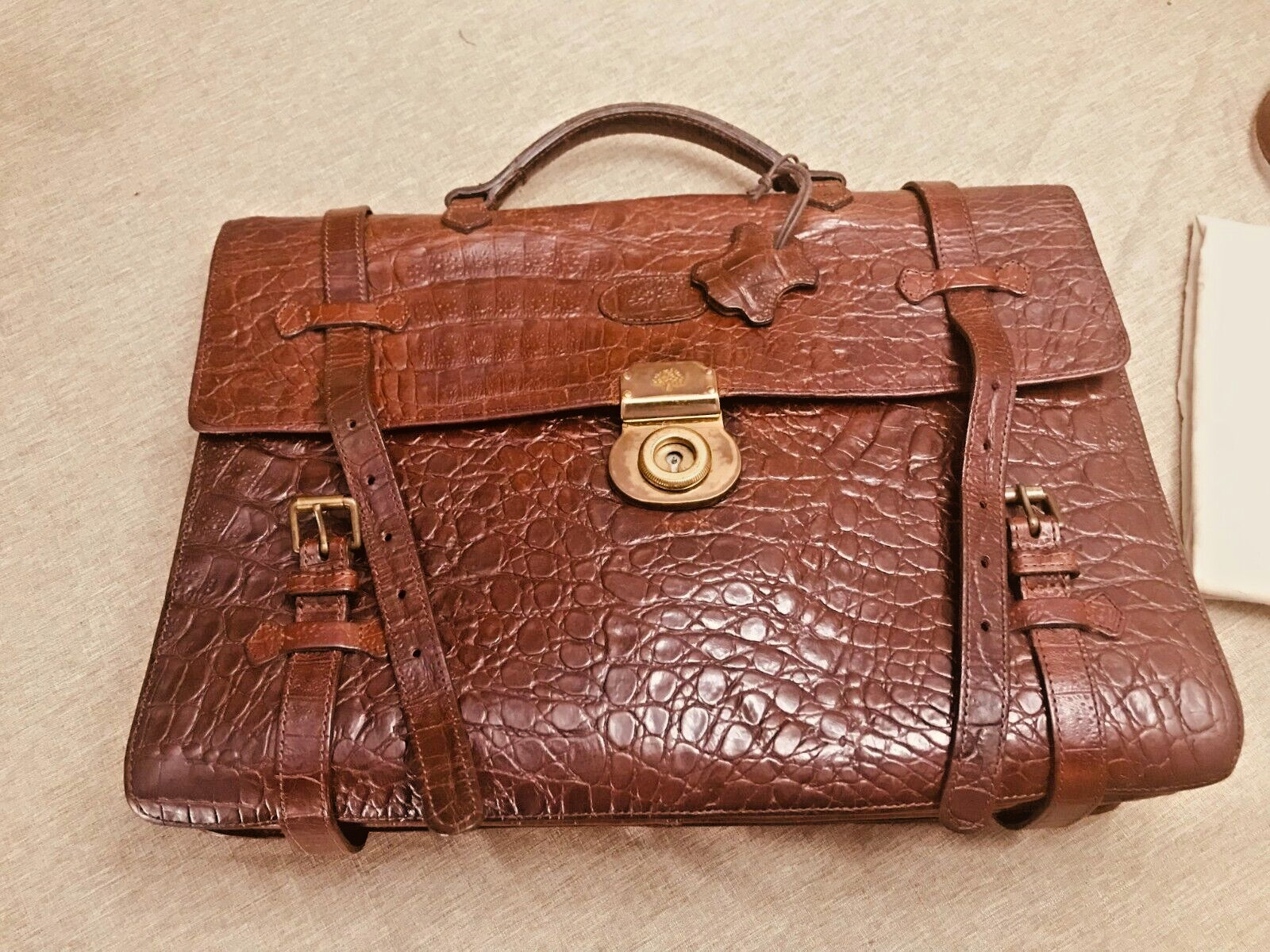 MULBERRY Vintage Brown Congo Leather Briefcase / Messenger Bag – ENGLAND