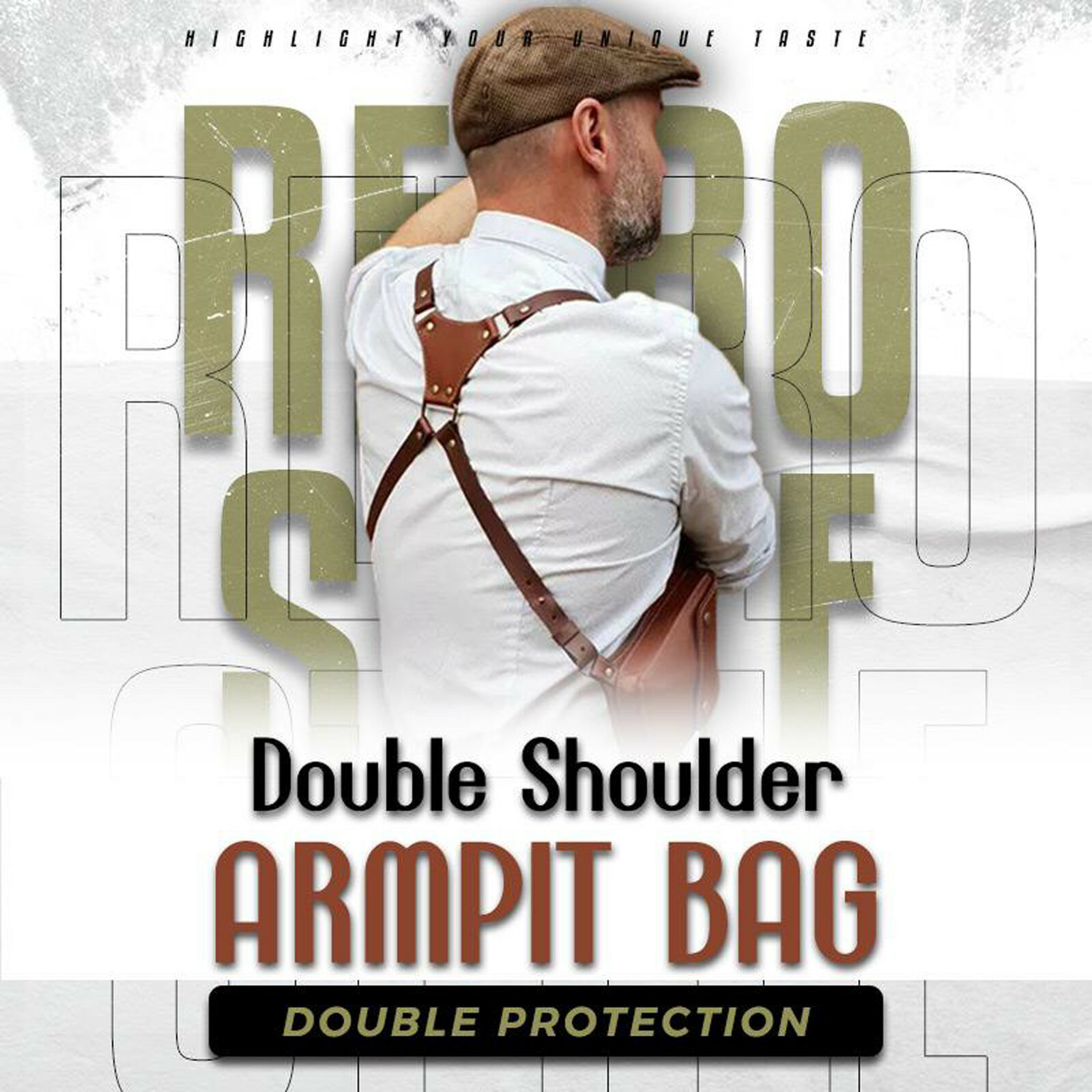 Men’s Adjustable Antitheft Hidden Underarm Shoulder Bag Wallet Strap Pocket