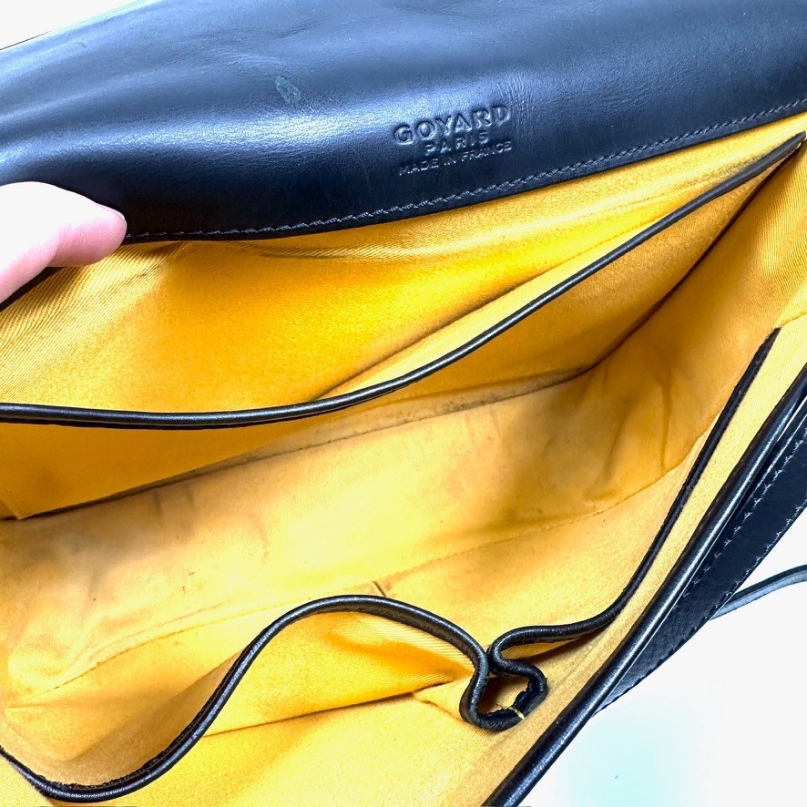 Authentic◇GOYARD Belvedere MM Shoulder Bag Herringbone Print Black Men’s