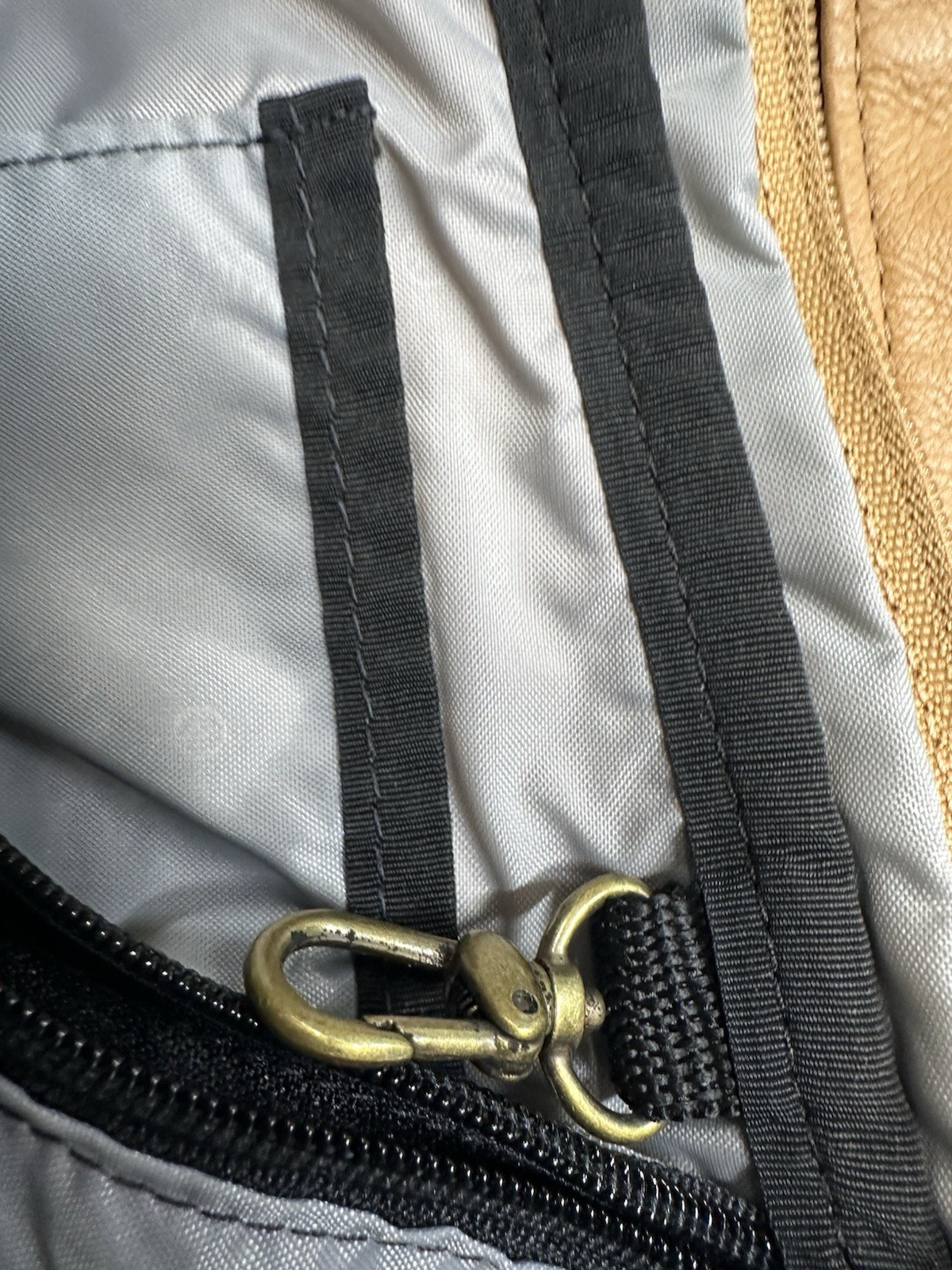 AmeriBag Leather Healthy Back Bag Camel Ergonomic Sling Travel Organization Dad