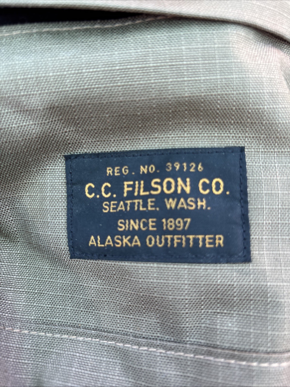 Excellent Filson Ripstop Nylon Backpack Field Tan Khaki Water Resistant
