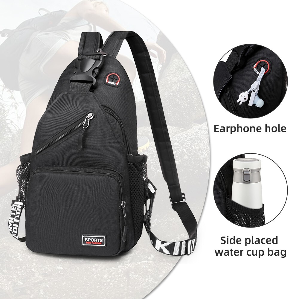 Nylon Versatile Casual Breast Bag Variable Shoulder Strap Pack Backpack Crossbag
