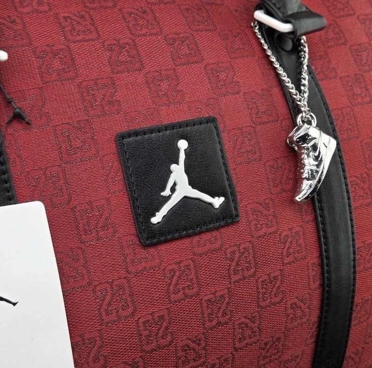 Jordan Nike Monogram Luxury Duffle Bag Varsity Red 40L Luggage Travel LM0759-H15