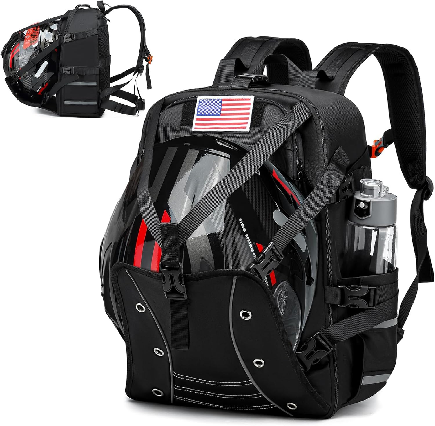 Motorcycle Backpack Helmet Bags, Large Capacity Waterproof Helmet Backpack for M