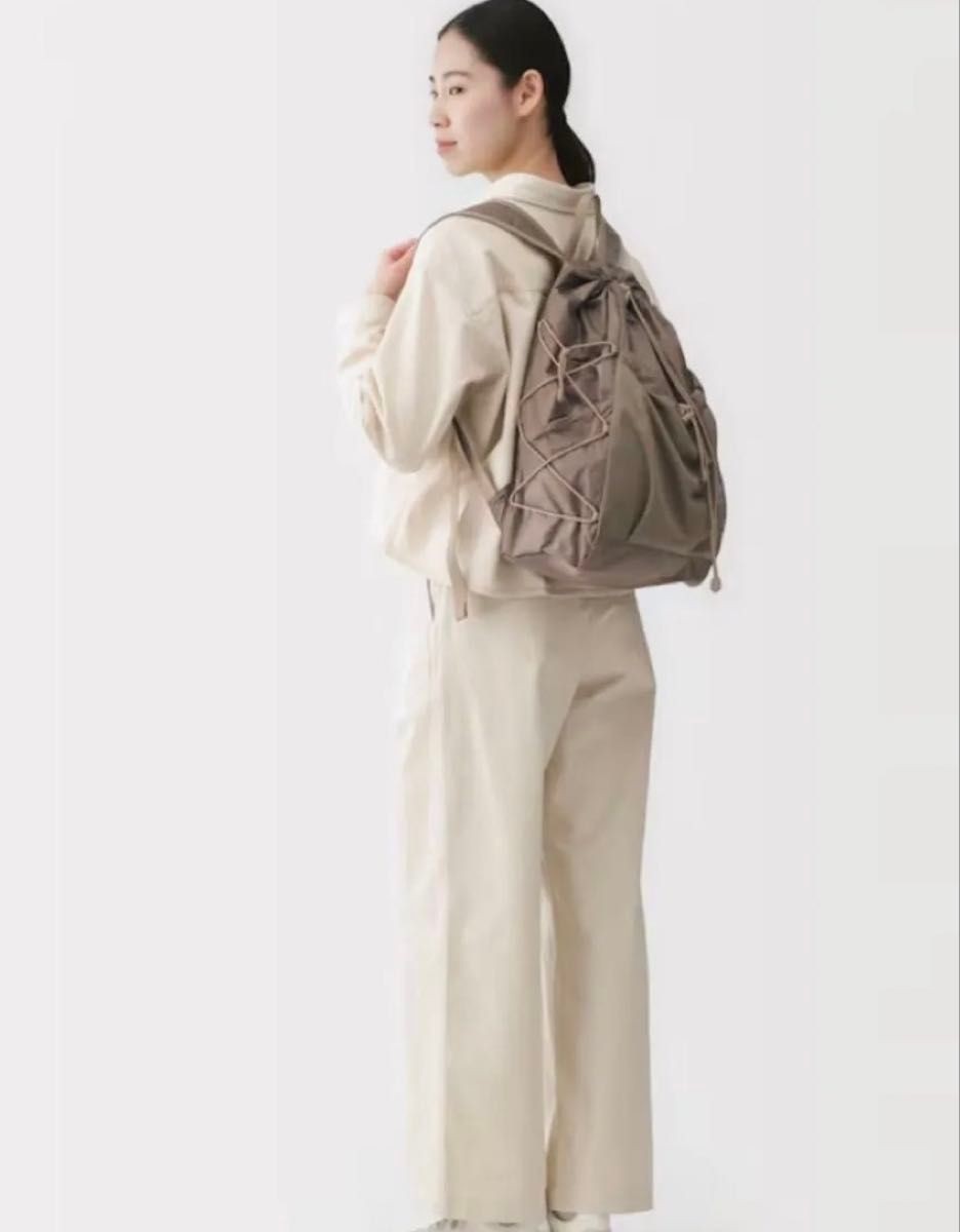 MUJI Water Repellent Ripstop Backpack Mocha Brown Lightweight Daypack New Japan
