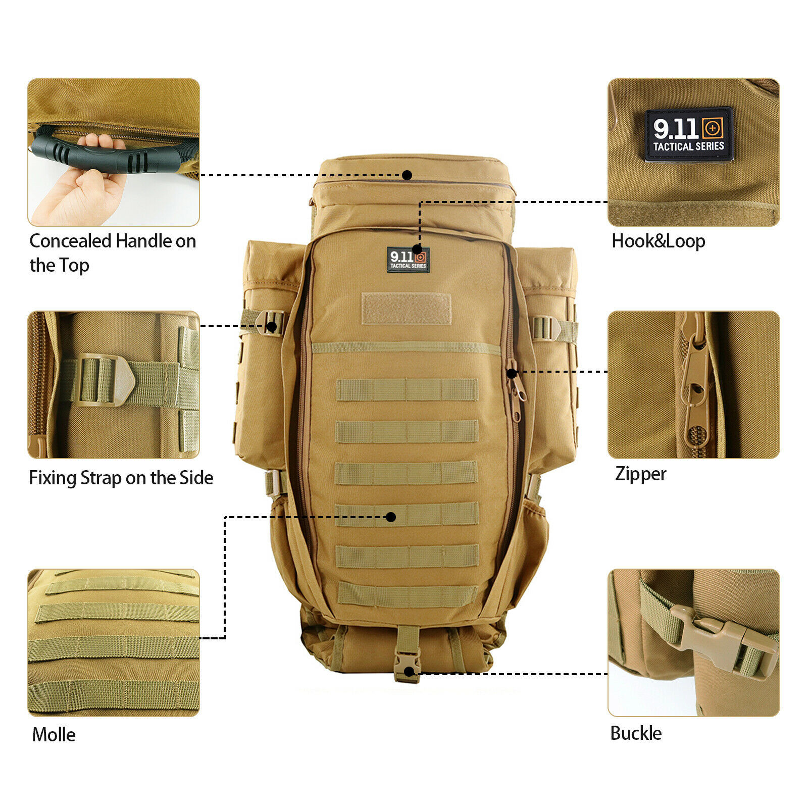 56L/80L/100L Outdoor Military Tactical Backpack Rucksack Camping Hiking Bag