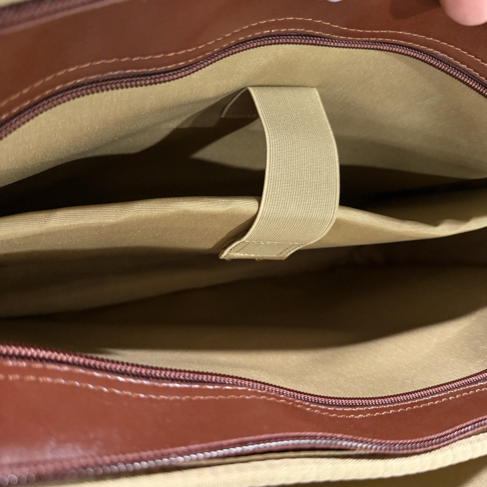 New Kattee Leather Briefcase Large 15”x11” Laptop Tote Bag Adj Strap Dbl Handles