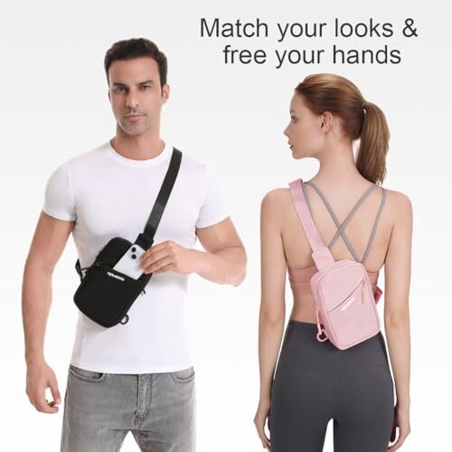Small Sling Bag for Men Women, Mini Cross body Bag, Casual Chest Bag Water Pink