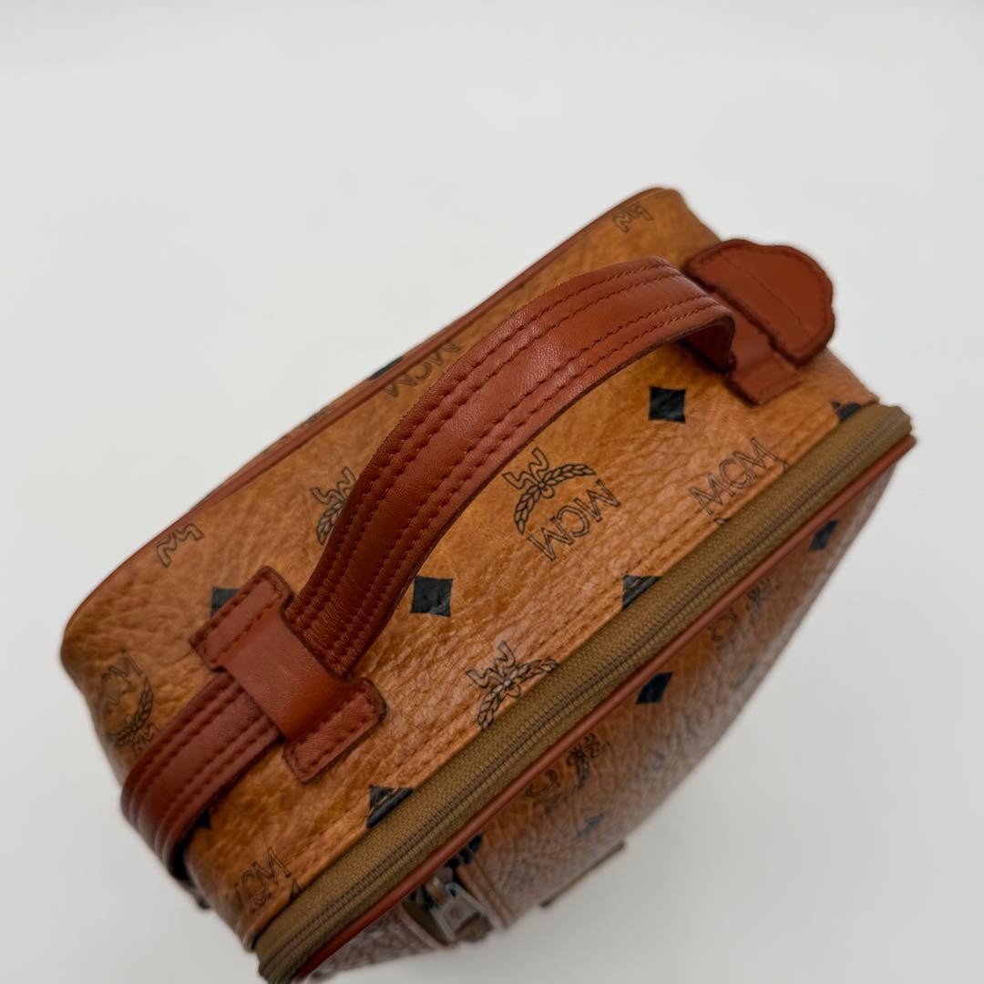 MCM 2way Second Clutch Bag Handbag Visetos Leather Brown Iconic 21x32x10cm