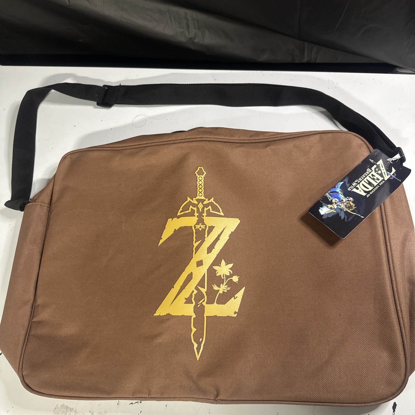 Legend of Zelda Brown Messenger Bag – Laptop -Game 16”x11”x 3.5” Nintendo Bag