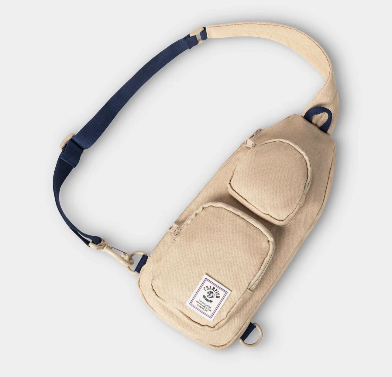 Champion Canvas Sling Back Bag In Tan/Khaki NWT