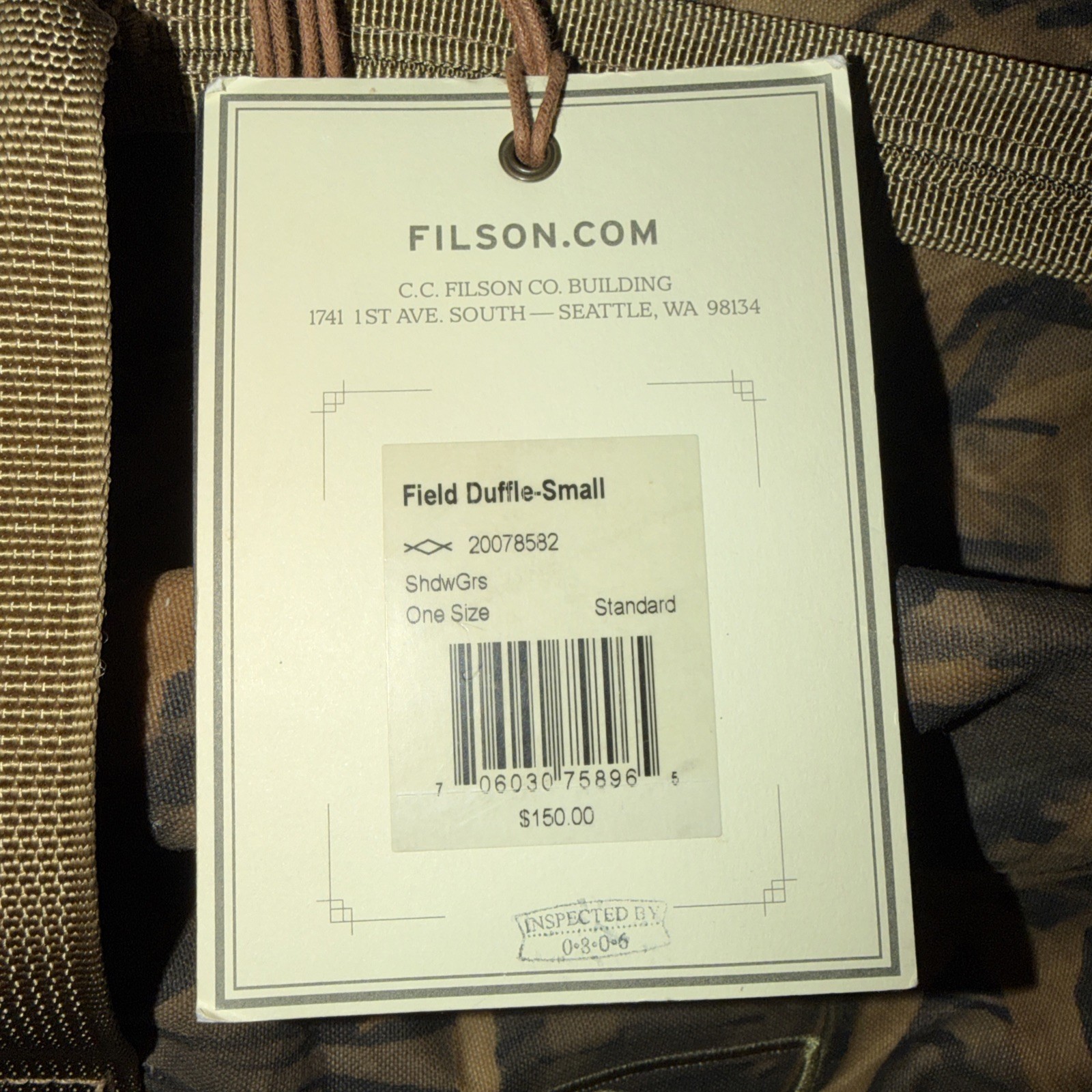 ⁠Filson Ducks Unlimited Small Field Duffle Bag NWT Mossy Oak Shadow Grass Camo⁠