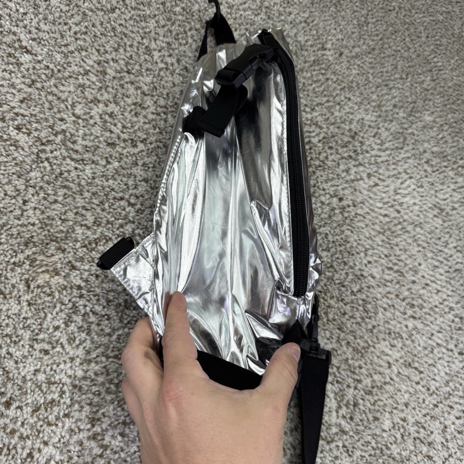 Paco Rabanne Metallic Silver Versatile Bag Pouch From Cologne Designer Fannypack