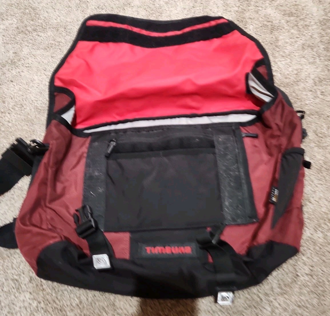 Timbuk2 Messenger Laptop Maroon Black Shoulder Bag Crossbody Size 16″x11″x4″