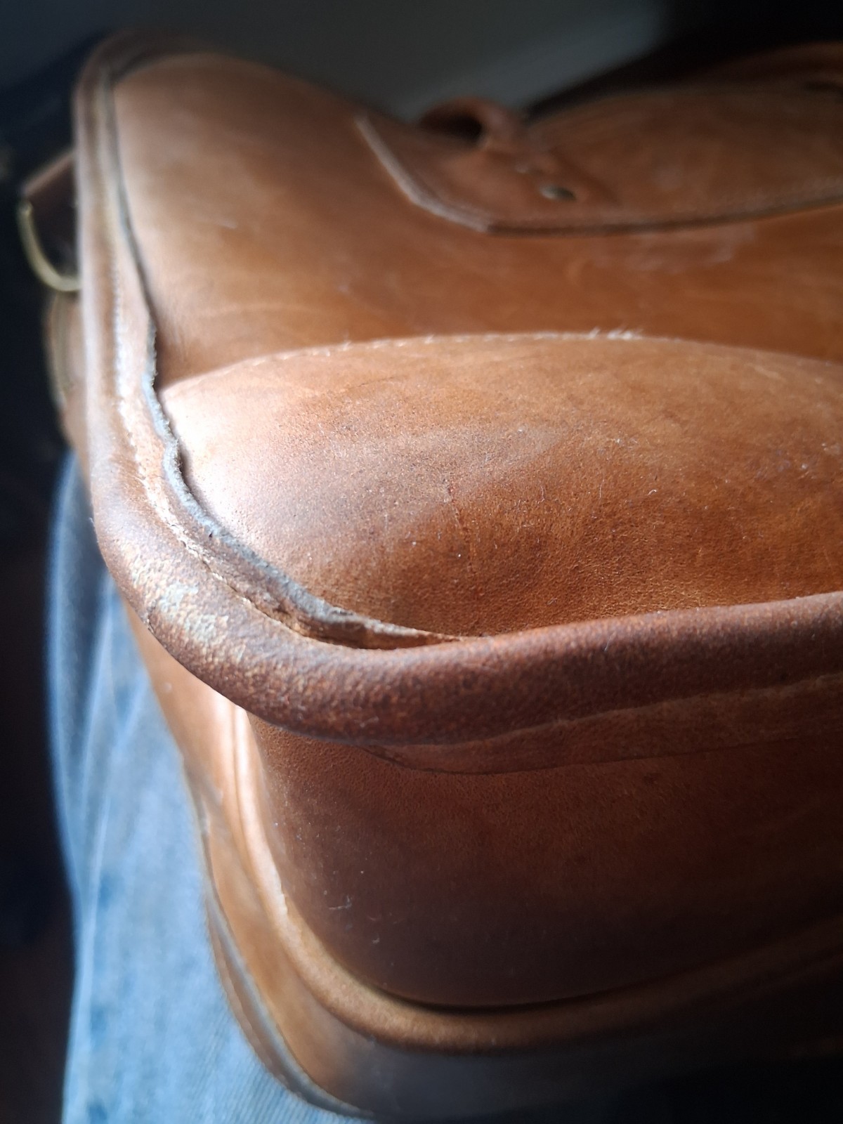 Orvis Briefcase Satchel Bag Brown Leather Vintage Gokey Style