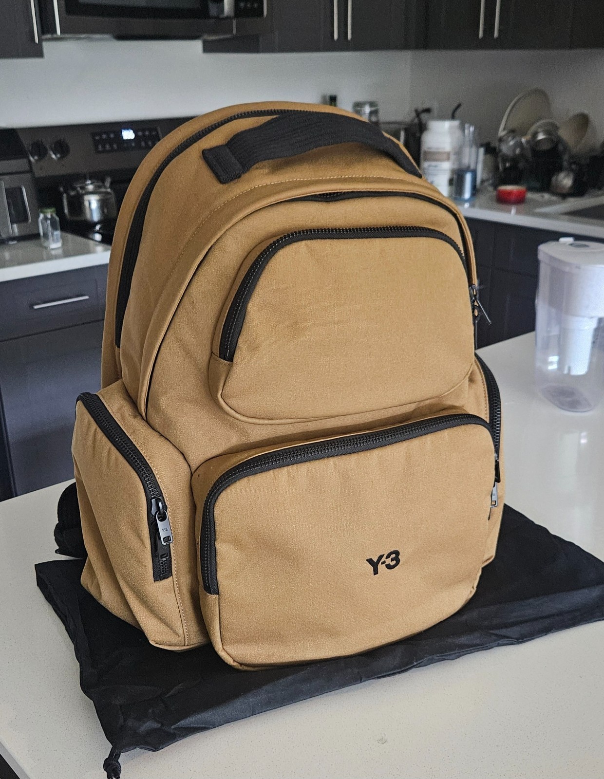 Y-3 Utility Backpack – Beige – Heavy Duty Fashion – Puffy
