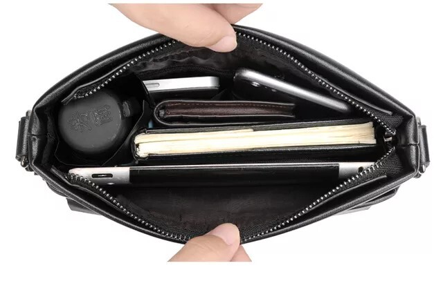 Leather pu Men Crossbody Handbag Messenger Fashion Business Mens Shoulder Bag