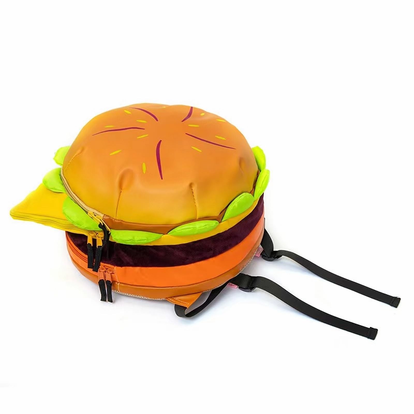 Cheeseburger Backpack Multi-Compartment Funny Hamburger Bookbag Novelty Bag