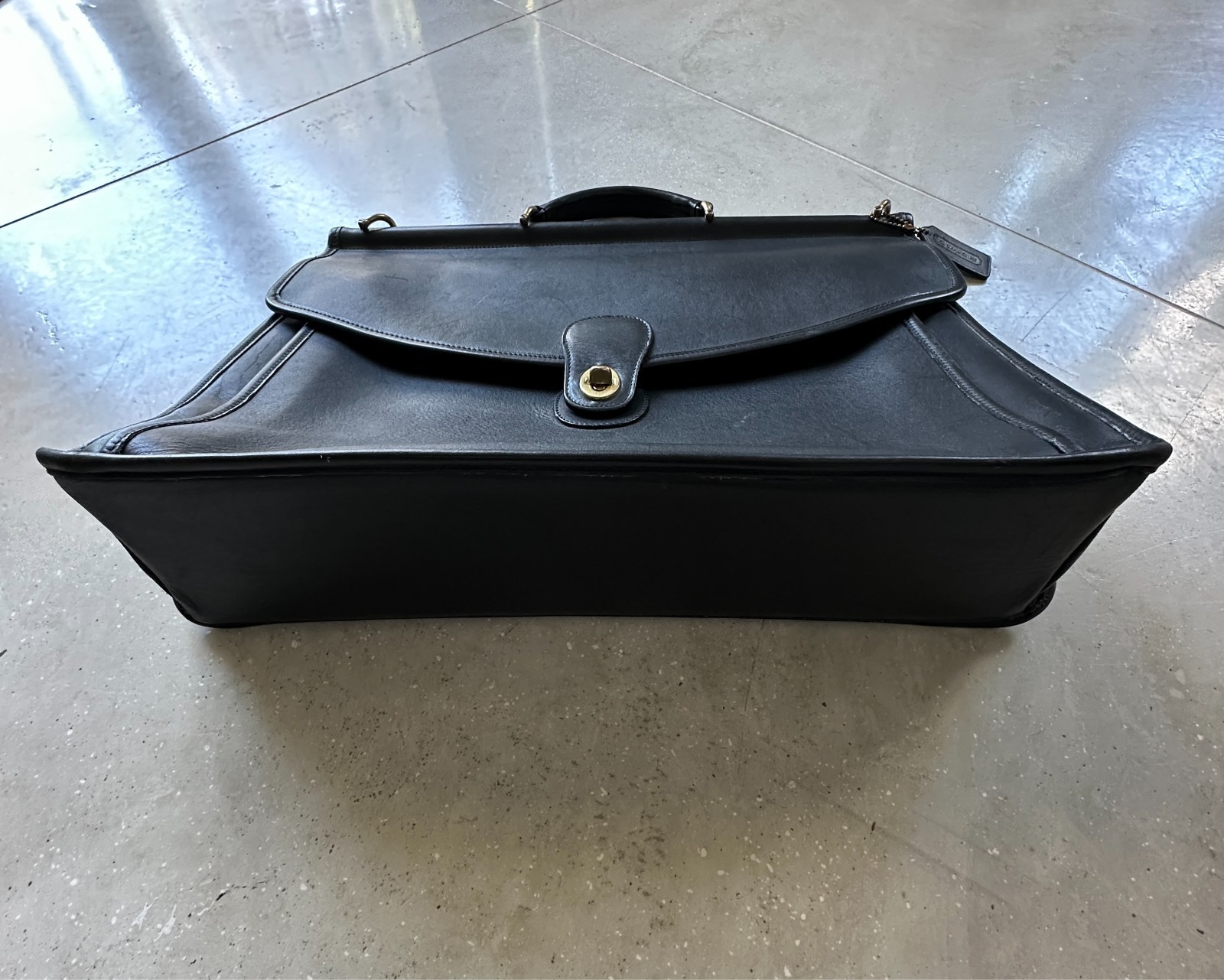 Vintage Coach Leather Briefcase Metropolitan Bag Black 5266 Made In Italy 90s