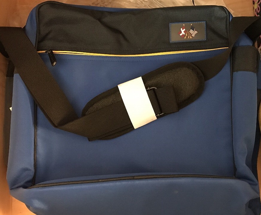 Computer Bag Vera Bradley Baekgaard Flags Nylon Black Blue Messenger Rare