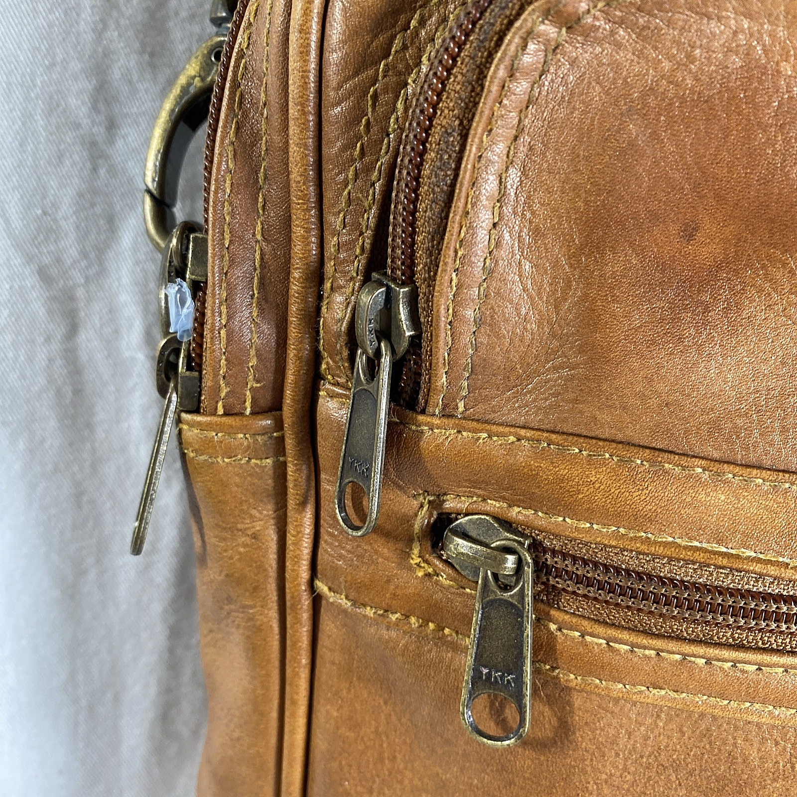 Made In Columbia Brown Leather Bag Unisex Practical Shoulder Strap Top Handle