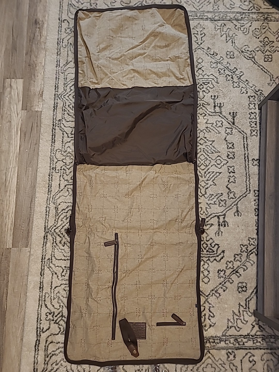 Moore & Giles Gravely Garment Bag Olive & Titan Milled Brown