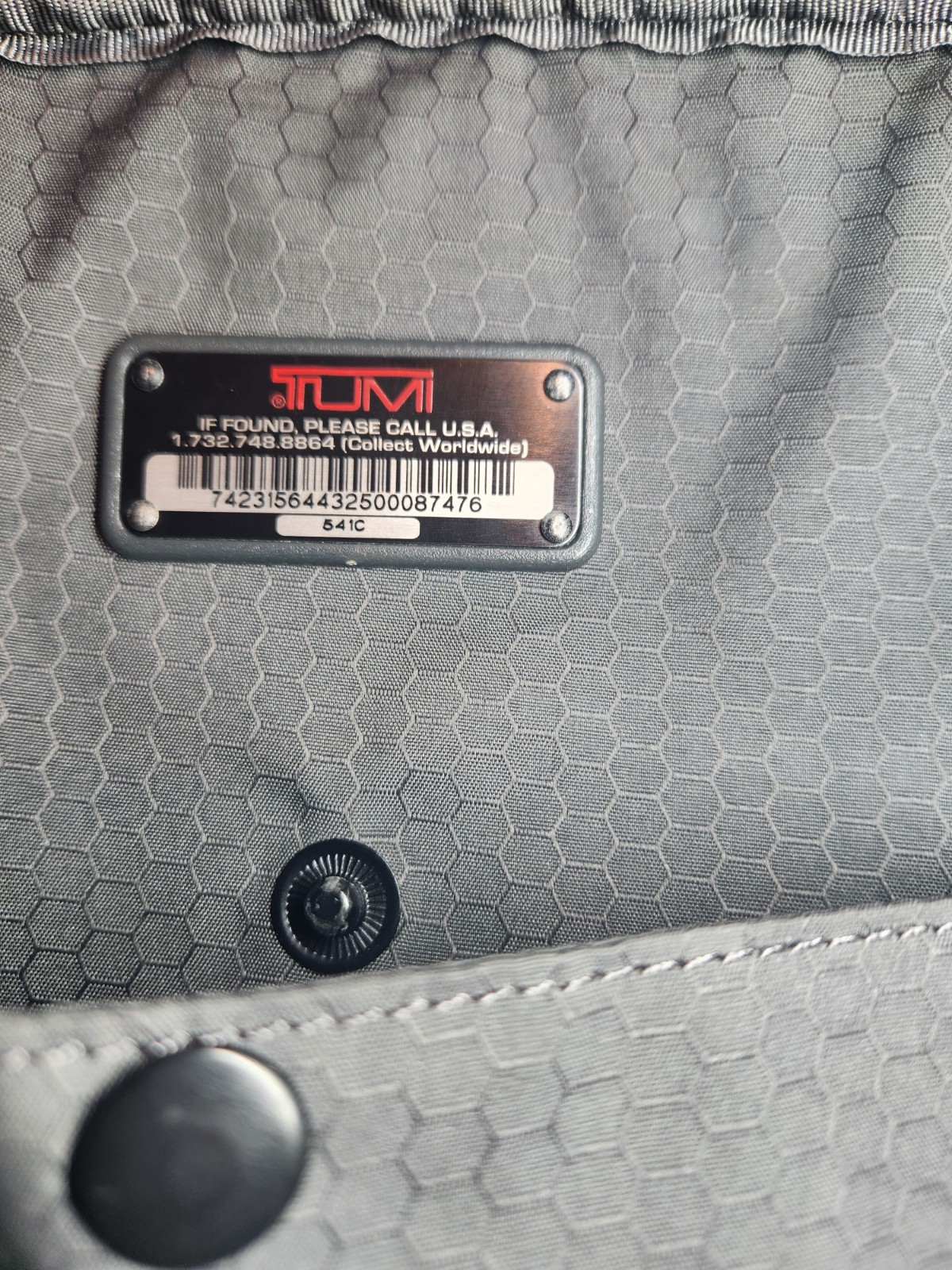 Tumi 541C Black Nylon Laptop Backpack Leather Cushion Rare 100% Authentic!!