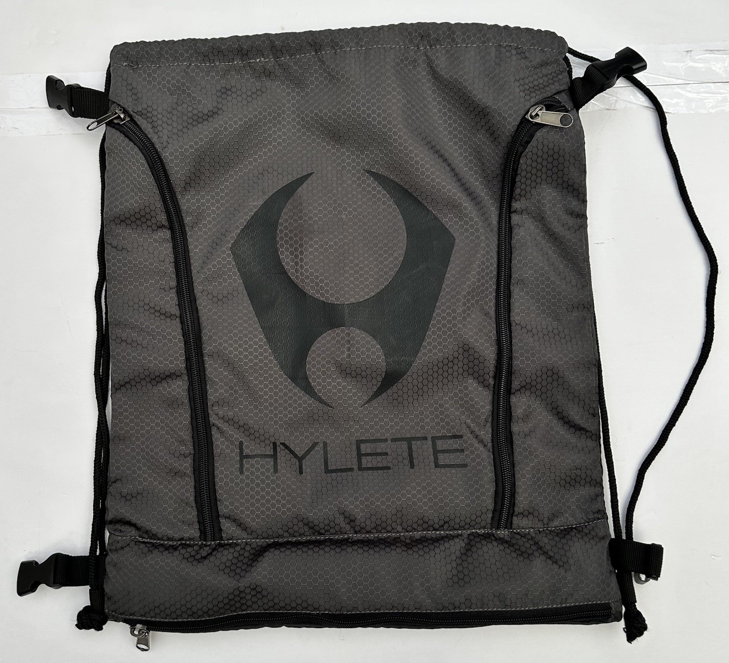 Hylete Icon XL Convertible Backpack Black Gray Zip Up Drawstring Bag Heavy Duty