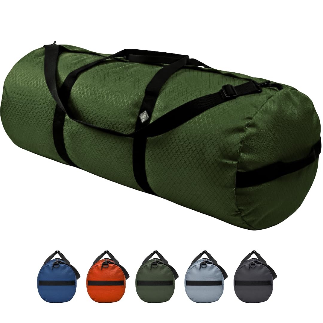 Duffel Bag Heavy-Duty 175L Green 1050D Tuff Cloth Diamond Ripstop 18” x 42″
