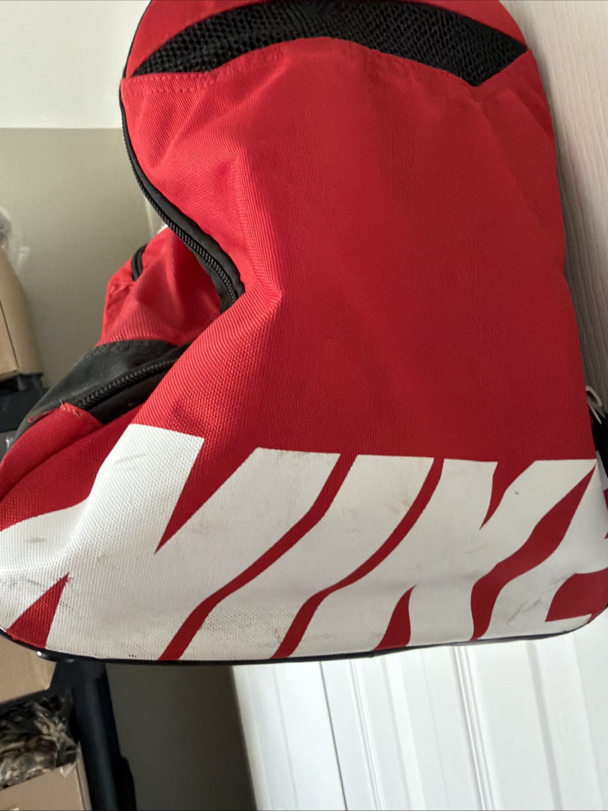 Nike Large Duffle Bag Red With Black No Shoulder Strap