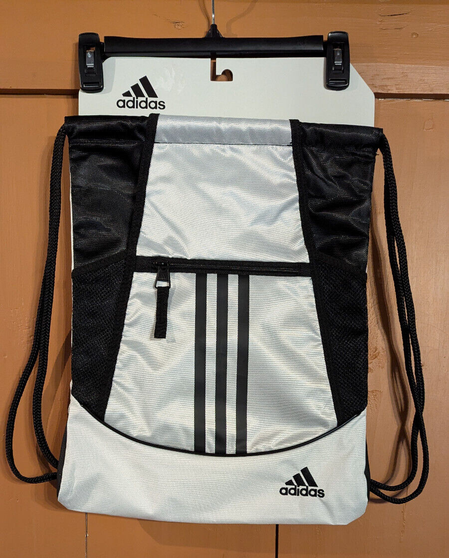 Brand New Adidas Alliance II Sackpack WHITE | BLACK Gym Equip. / Clothes Bag