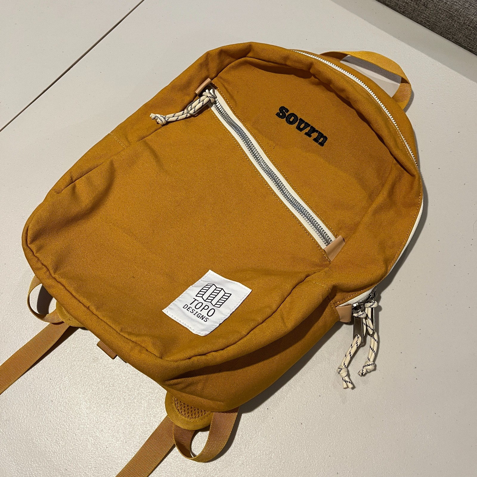 Topo Designs Backpack Canvas Commuting School Office Yellow – Company Logo