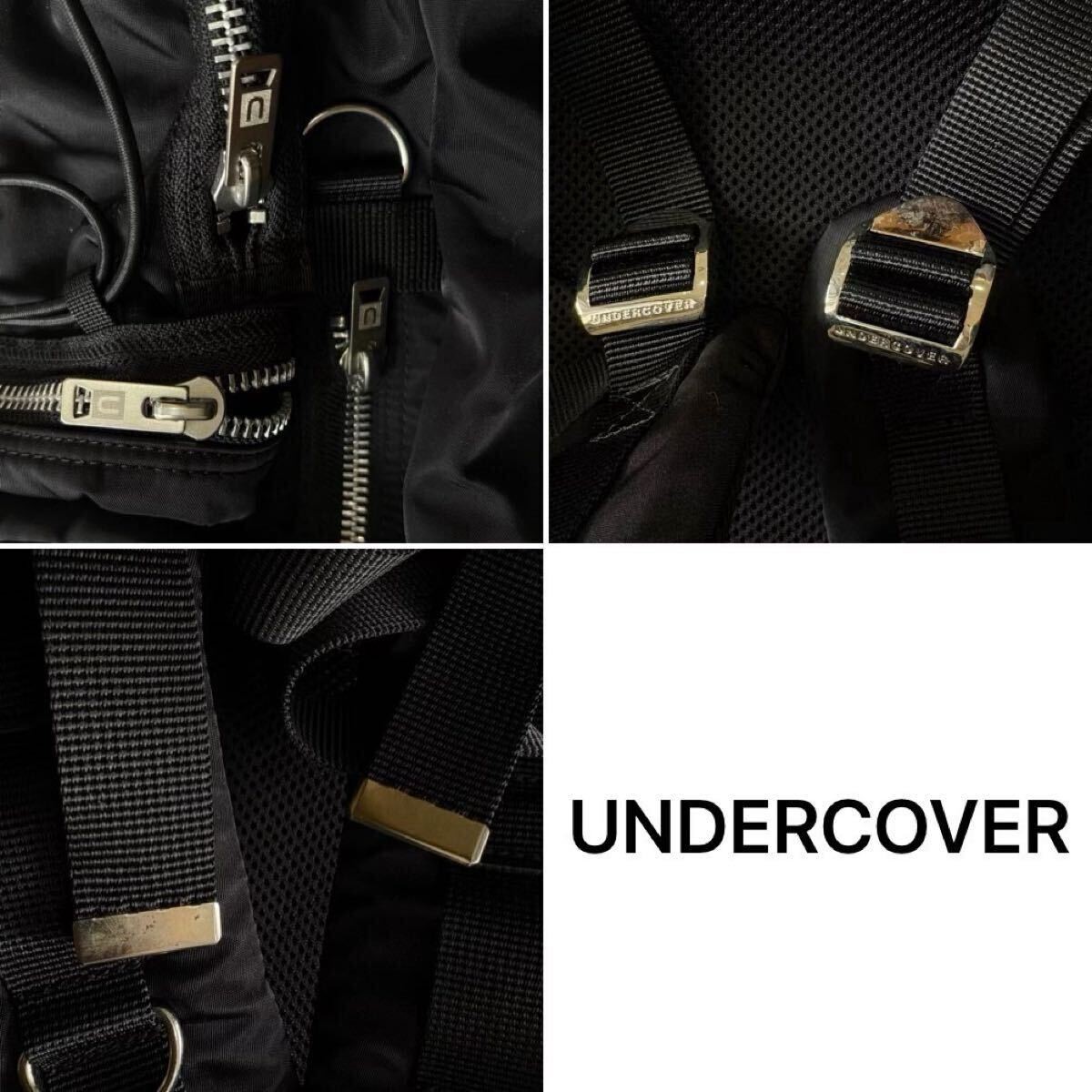 Used 2019 Undercover Multi-Pocket Nylon Backpack Black H 55 × W 43 × D 17cm