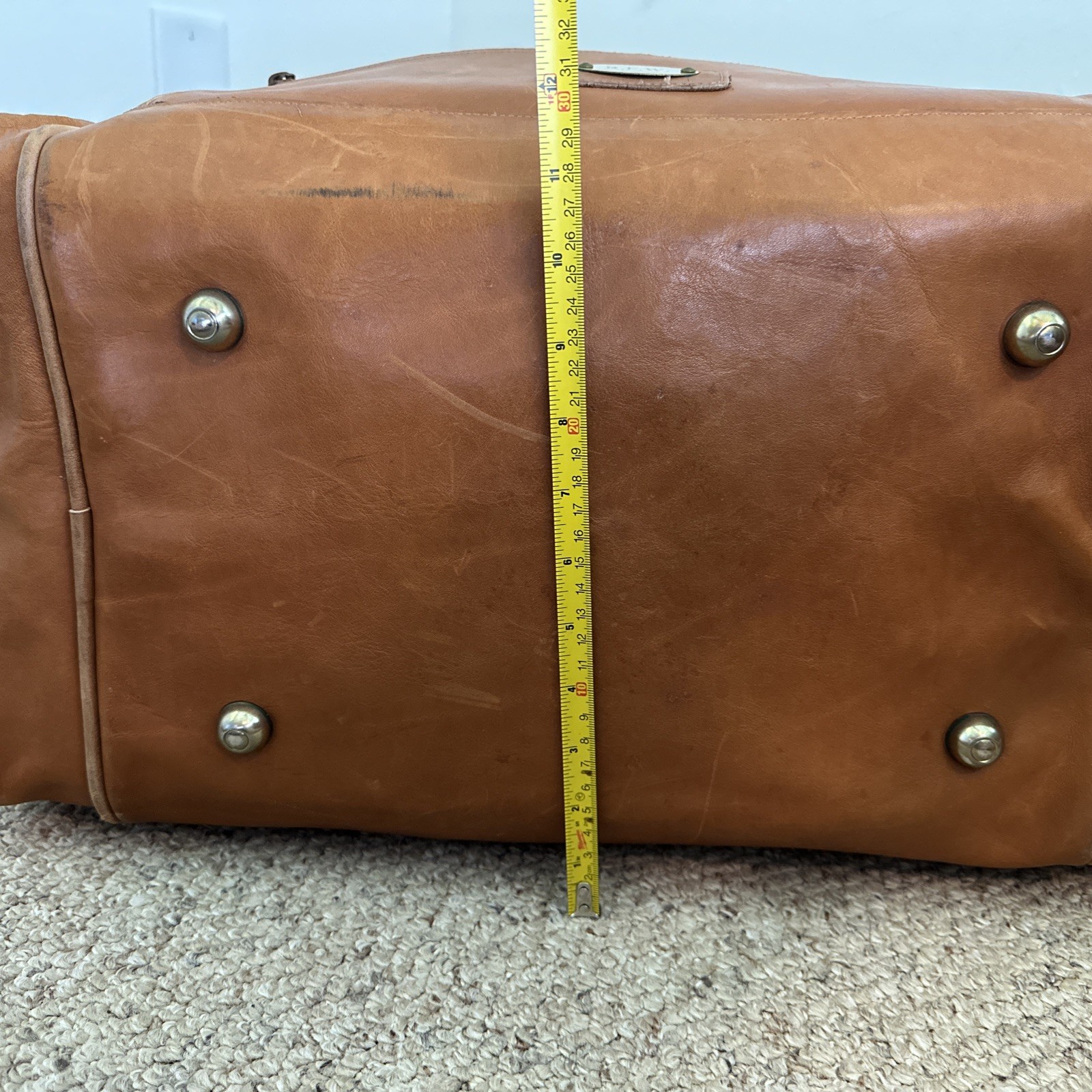 Vintage Orvis Leather Duffle Bag Multiple Pockets Customizable Made in USA
