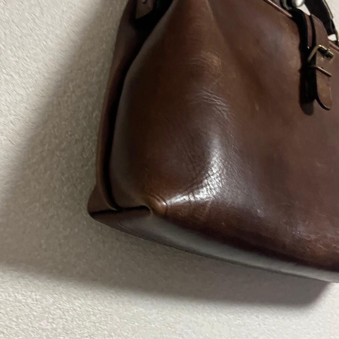 HERZ Leather Soft Dulles Bag 2WAY Brown Men’s Business Briefcase Shoulder Bag