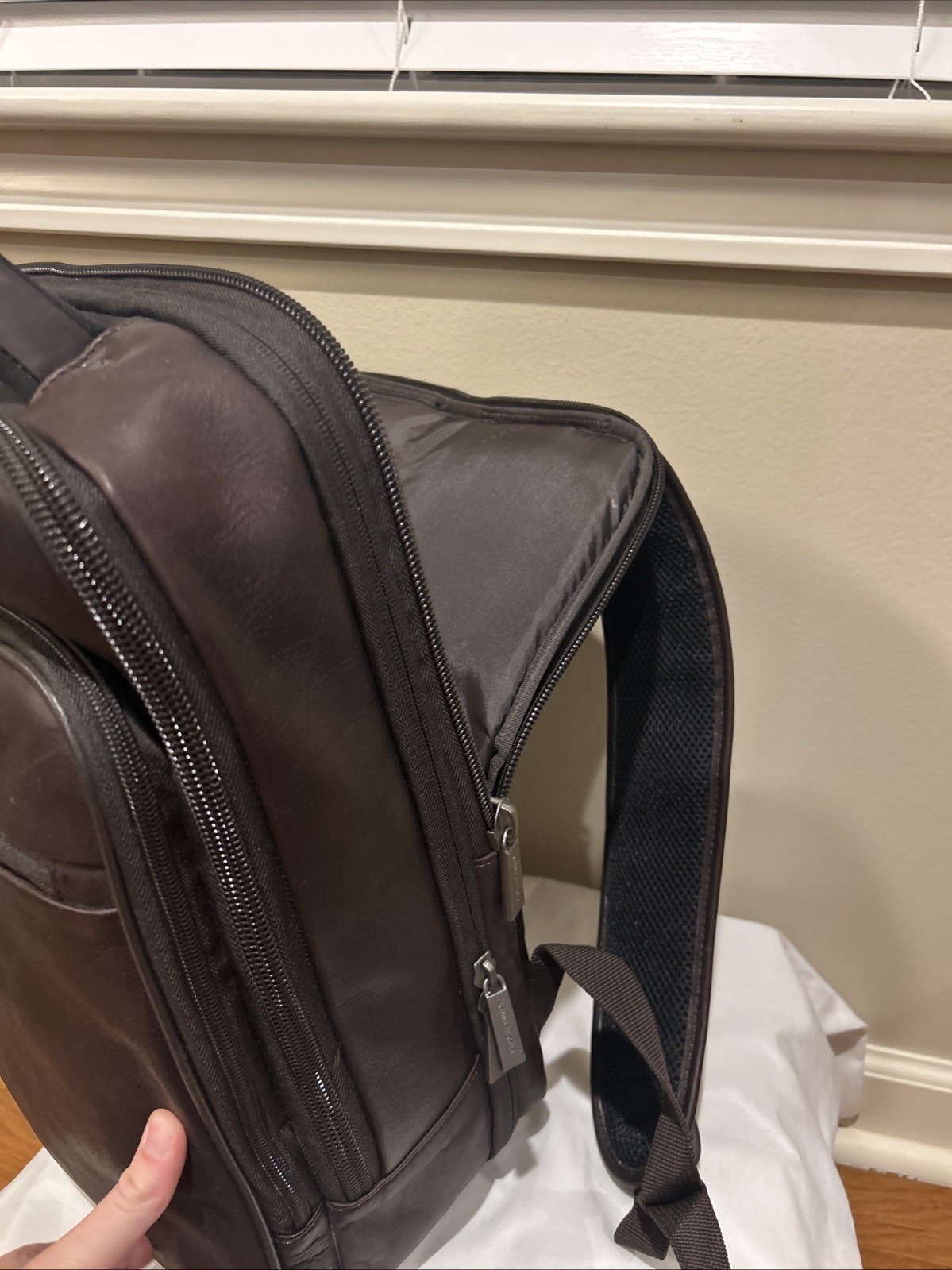 Kenneth Cole Reaction Backpack Brand New Laptop Briefcase In Brown