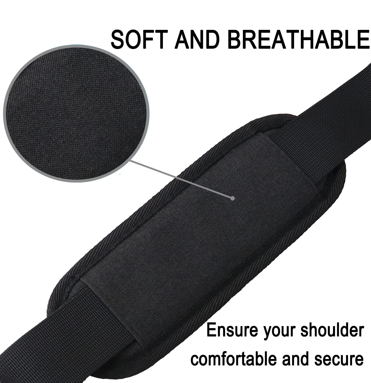 56 Inch Adjustable Shoulder Bag Strap Luggage Duffel Bag Strap with Metal Hook