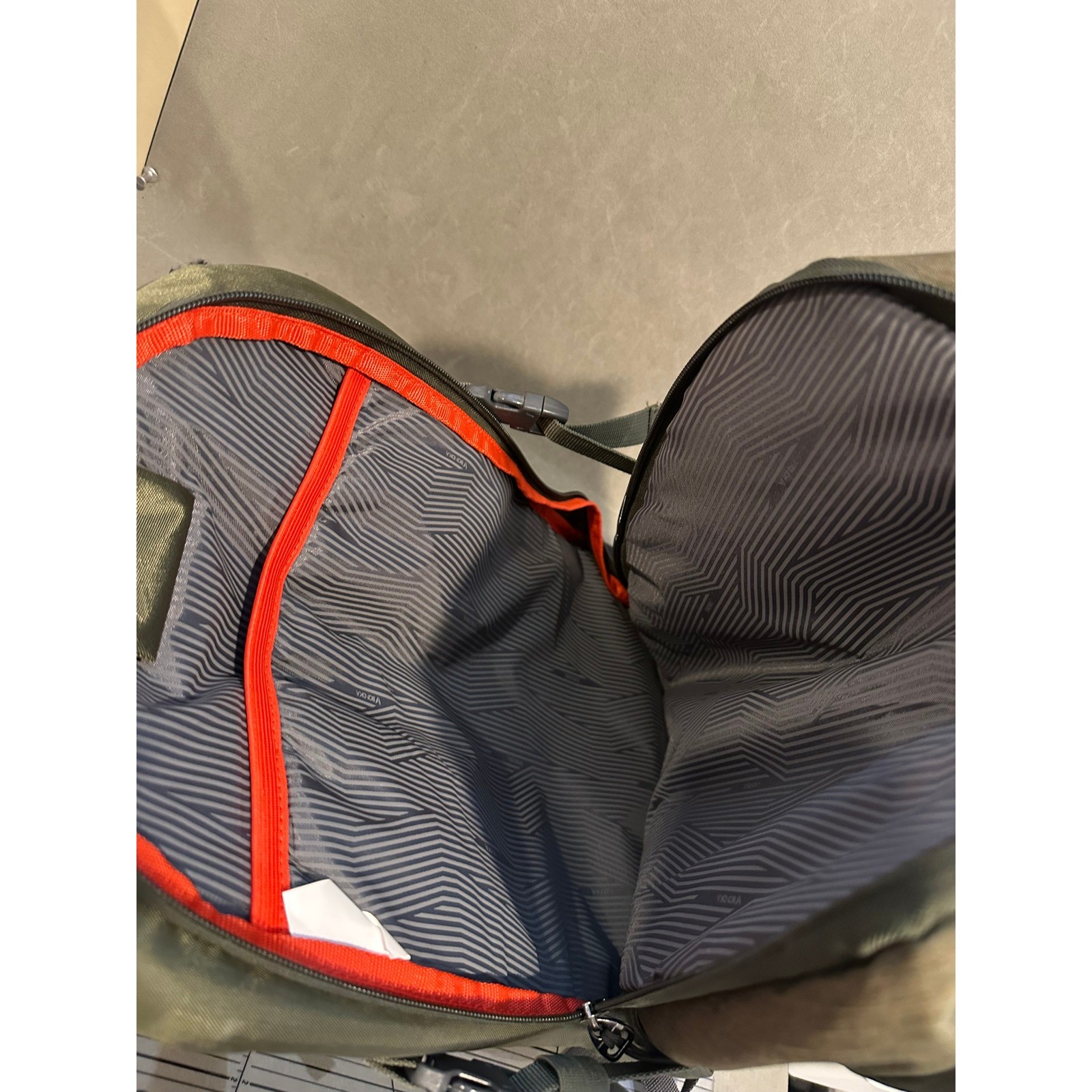 Bondka Backpack Olive Green Orange Trim Hiking Travel Commuter Daypack 17in