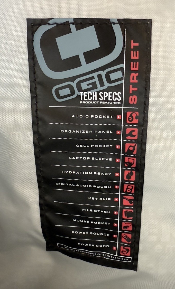 OGIO Tech Systems Street Backpack Black Bag Technical Laptop Sleeve.
