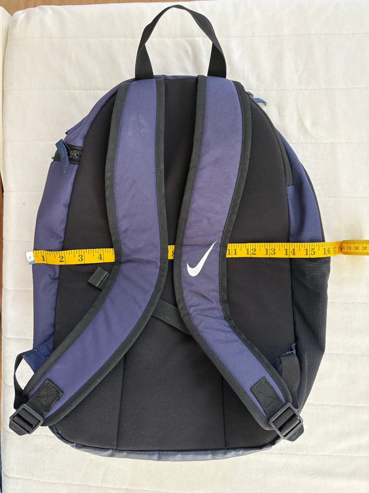 Nike Academy Team Backpack (30L). Soccer backpack, navy blue, used