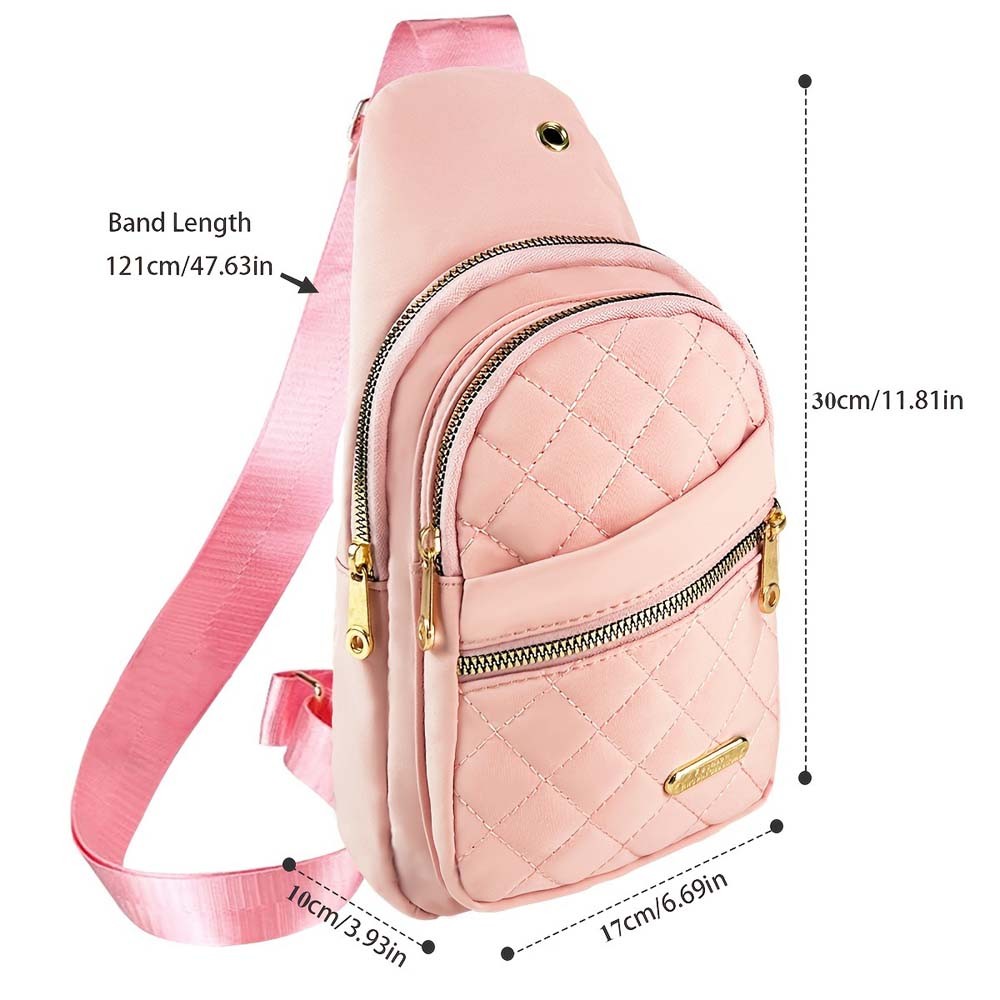 Versatile Multi-Pocket Wear-Resistant Quilted Sling Backpack Crossbody Chest Bag