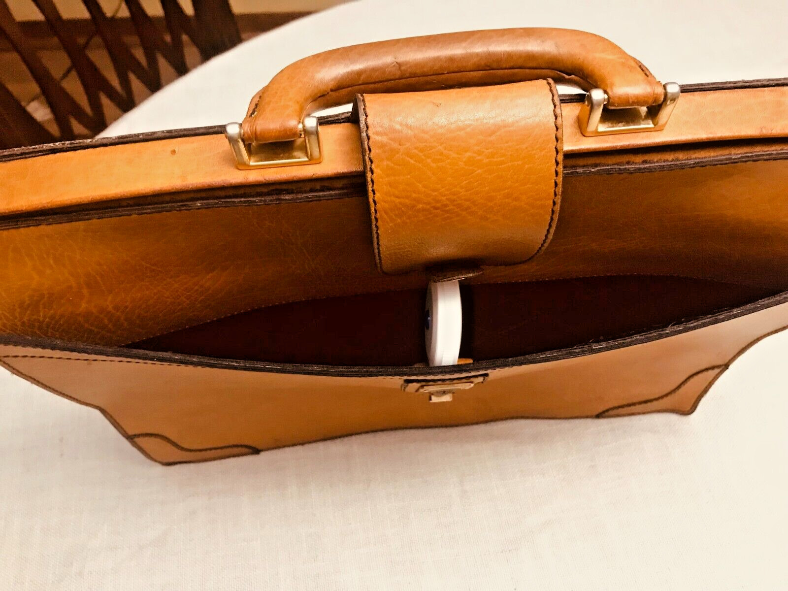 GOLDPFEIL “CARACCIOLA” Tan Leather Briefcase / Lawyer Bag – W. GERMANY